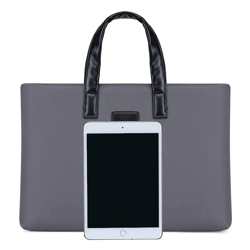 HKM-107859 Men's Waterproof Polyester Laptop Backpack with PU Horizontal Zipper and Business Briefcase Functionality