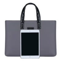 HKM-107859 Men's Waterproof Polyester Laptop Backpack with PU Horizontal Zipper and Business Briefcase Functionality