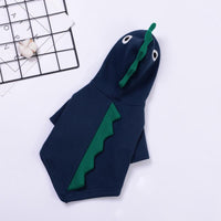 HKM-1078973 Dinosaur-Themed Cotton and Velvet Pet Clothing in Yellow, Green, Wine Red - Sizes XS to XXL