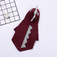 HKM-1078973 Dinosaur-Themed Cotton and Velvet Pet Clothing in Yellow, Green, Wine Red - Sizes XS to XXL