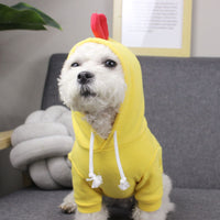 HKM-1078973 Dinosaur-Themed Cotton and Velvet Pet Clothing in Yellow, Green, Wine Red - Sizes XS to XXL