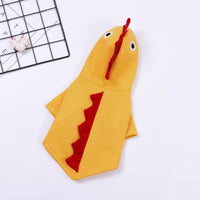 HKM-1078973 Dinosaur-Themed Cotton and Velvet Pet Clothing in Yellow, Green, Wine Red - Sizes XS to XXL