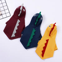 HKM-1078973 Dinosaur-Themed Cotton and Velvet Pet Clothing in Yellow, Green, Wine Red - Sizes XS to XXL