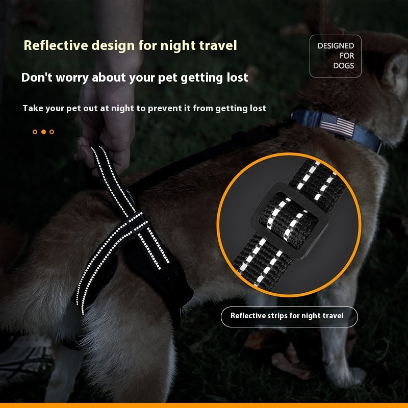 HKM-1080381 Adjustable Auxiliary Strap for Pet Rehabilitation - Black Polyester Design