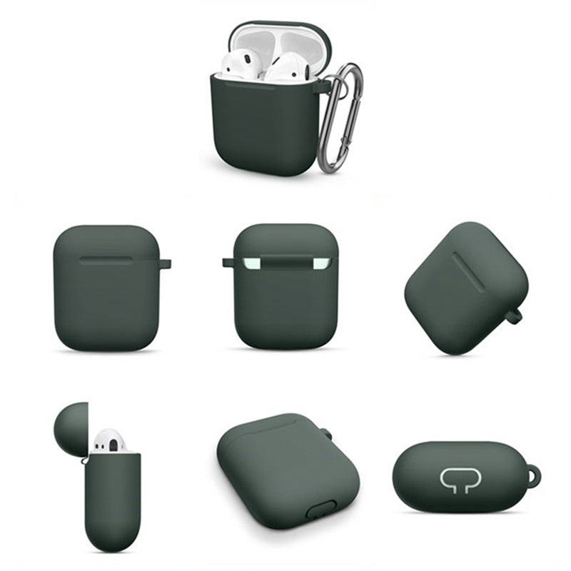 HKM-108051 Silicone Dust Plug & Soft Cover for iPhone & AirPods (1st/2nd Gen) - Simple Pure Color Design