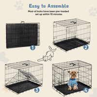 HKM-1080637 Single Door Dog Cage - Available in 24 inch and 30 inch Sizes