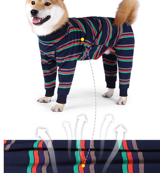 HKM-1080765 Cozy Cotton Four-Legged Dog Pajamas for Comfort and Style