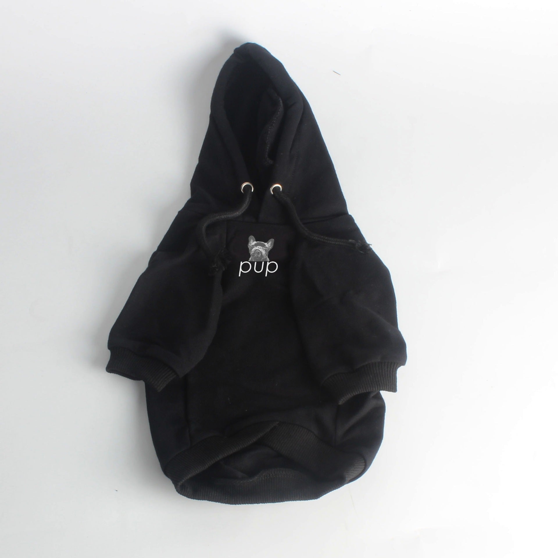 HKM-1081661 Cotton Black Dog Hoodie in Various Sizes - Stylish Ins-Style Pet Clothing