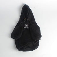 HKM-1081661 Cotton Black Dog Hoodie in Various Sizes - Stylish Ins-Style Pet Clothing