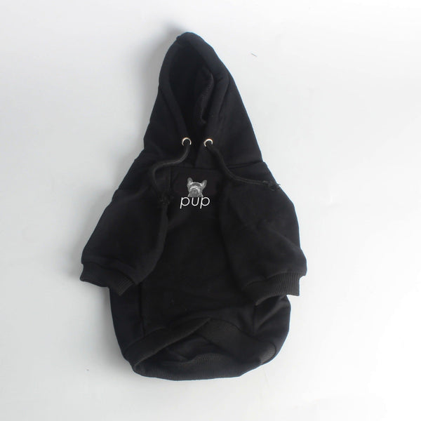 HKM-1081661 Cotton Black Dog Hoodie in Various Sizes - Stylish Ins-Style Pet Clothing