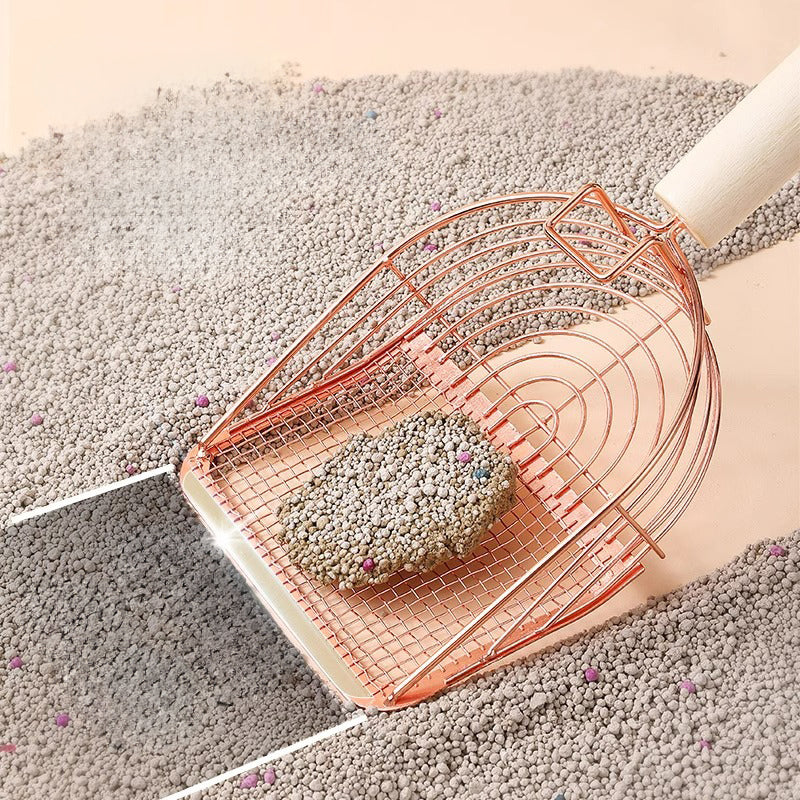 HKM-1082045 Stainless Steel Cat Litter Scoop with Comfortable Grip and Long Handle