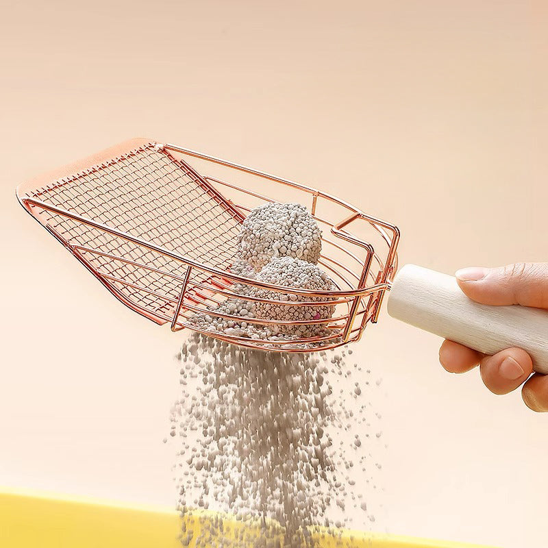 HKM-1082045 Stainless Steel Cat Litter Scoop with Comfortable Grip and Long Handle