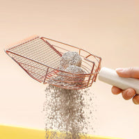 HKM-1082045 Stainless Steel Cat Litter Scoop with Comfortable Grip and Long Handle