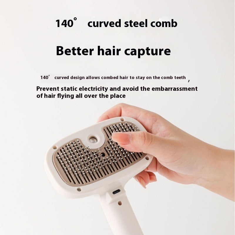 HKM-1082173 Pet Napping Spray Comb for Effortless Hair Removal - Cherry Pink & Ivory White