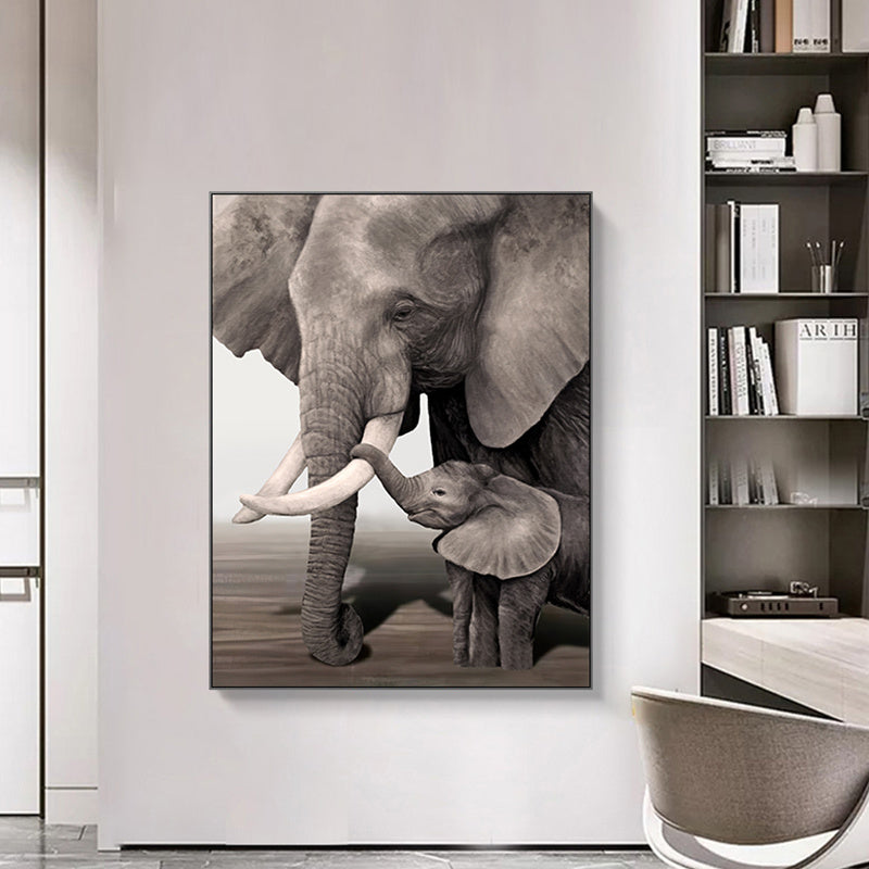 HKM-108307 Frameless Modern Elephant Canvas Painting for Living Room Décor