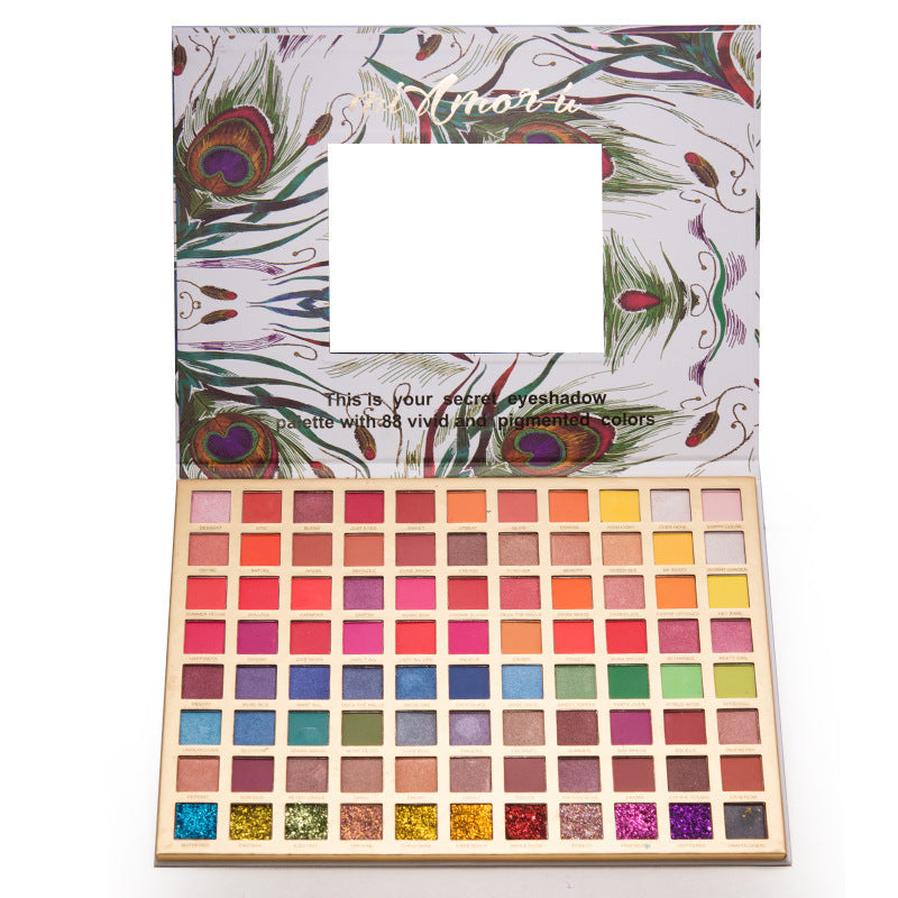 HKM-108371 88-Color Eye Shadow Palette - 39 Mattes, 39 Glitters & 10 Additional Glitters for Versatile Makeup Looks