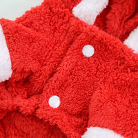 HKM-1084733 Thick Fleece Four-Leg Dog Coat for Autumn and Winter, Warm Casual Apparel in Red Elk and Brown Elk