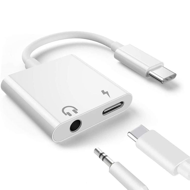HKM-108499 Type C Digital Adapter with DAC Decoding to 3.5mm Audio Cable - 9CM Length, 2 in 1 Connector