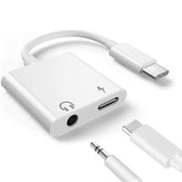 HKM-108499 Type C Digital Adapter with DAC Decoding to 3.5mm Audio Cable - 9CM Length, 2 in 1 Connector