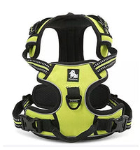 HKM-1085629 Reflective Padded Nylon Dog Harness with Adjustable Straps and Dual Leash Attachment Points