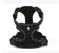 HKM-1085629 Reflective Padded Nylon Dog Harness with Adjustable Straps and Dual Leash Attachment Points