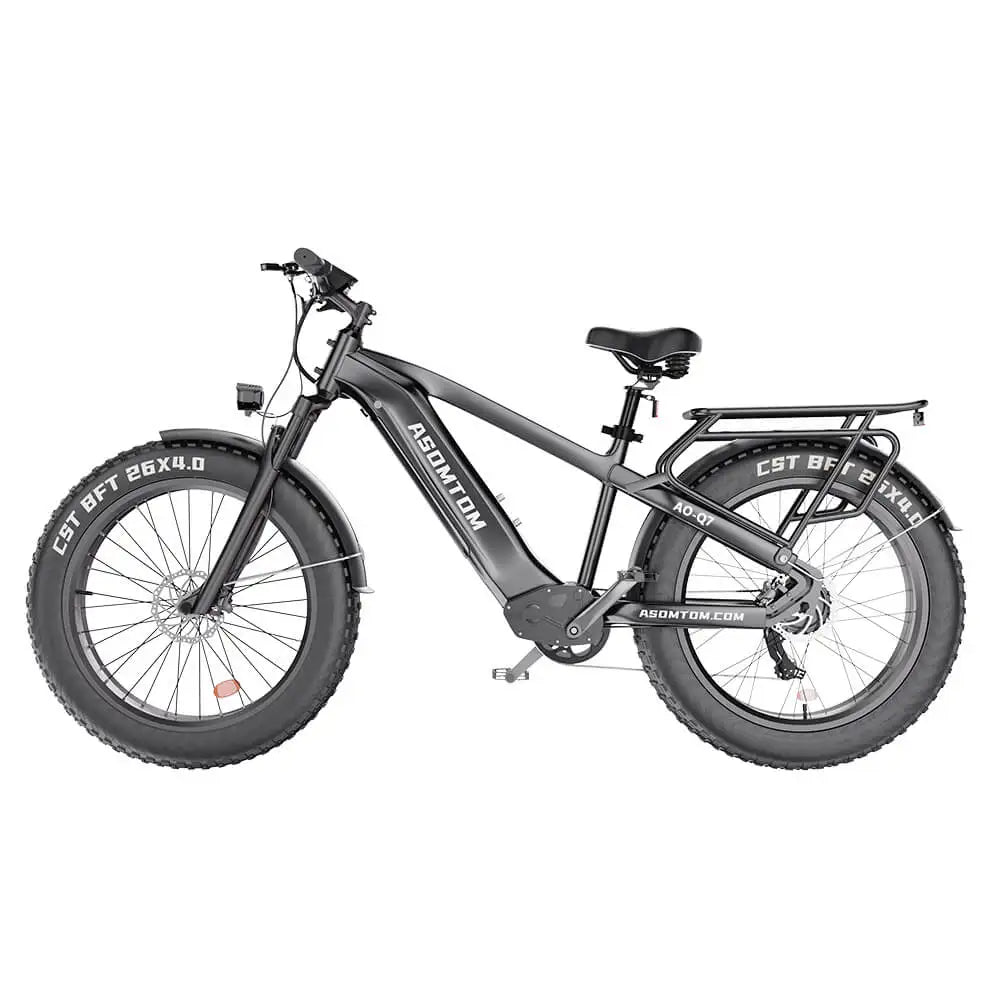HKM-108627 Aluminum Alloy Electric Bike with 48V Battery, 15Ah, 7-Speed, 20" Fat Tires, Central Motor, Disc Brakes, 30-50km/h Speed