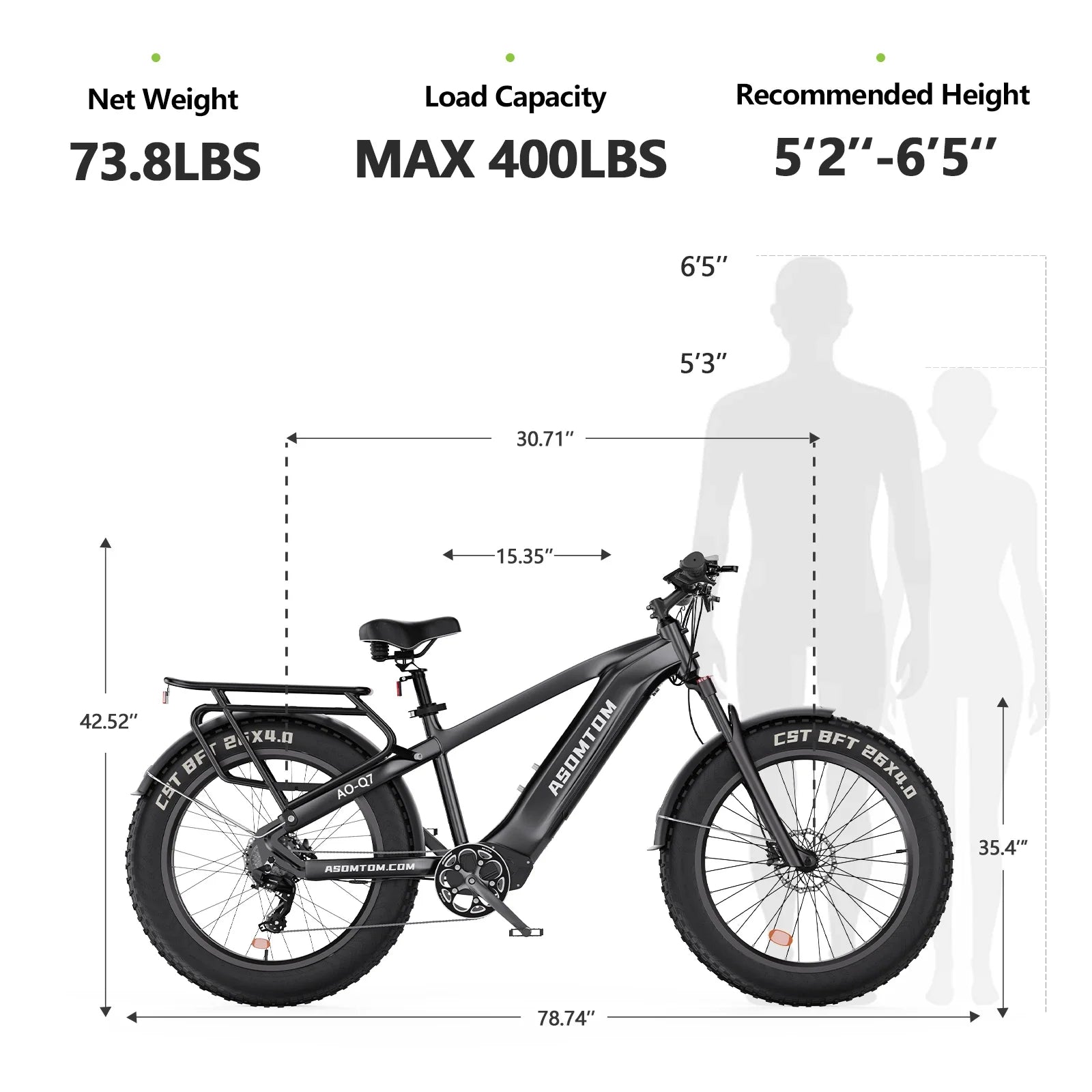 HKM-108627 Aluminum Alloy Electric Bike with 48V Battery, 15Ah, 7-Speed, 20" Fat Tires, Central Motor, Disc Brakes, 30-50km/h Speed