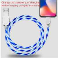 HKM-108691 LED Light-Up Mobile Phone Charging Cable Compatible with iPhone, Android Devices - 1M/1.5M Length
