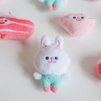 HKM-1087165 Portable Plush Sounding Toys - Pork Belly, Little White Rabbit & Shell Designs