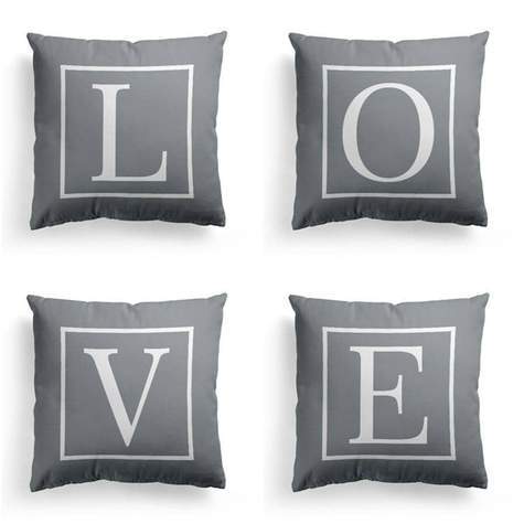 HKM-108755 Geometric Abstract Grey Polyester Twill Pillowcase - Single-Sided, 45x45cm