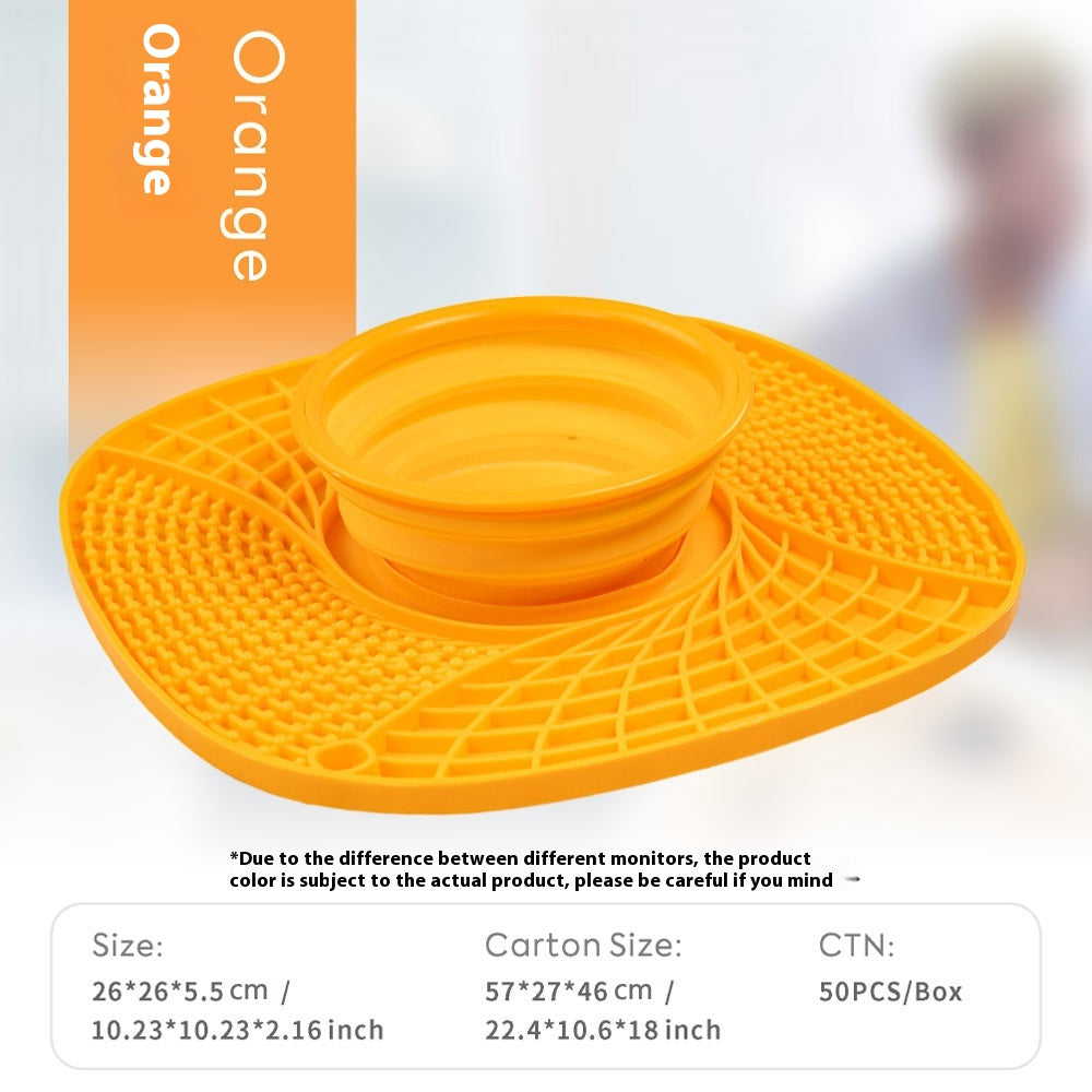 HKM-1088317 Silicone Folding Dog Snack Placemat - Slow Feed Design in Multiple Colors