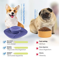 HKM-1088317 Silicone Folding Dog Snack Placemat - Slow Feed Design in Multiple Colors