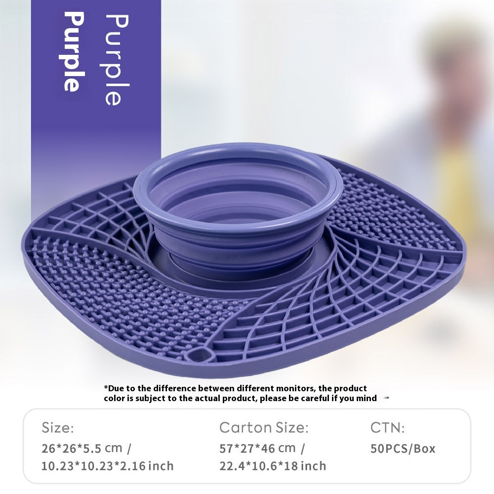 HKM-1088317 Silicone Folding Dog Snack Placemat - Slow Feed Design in Multiple Colors