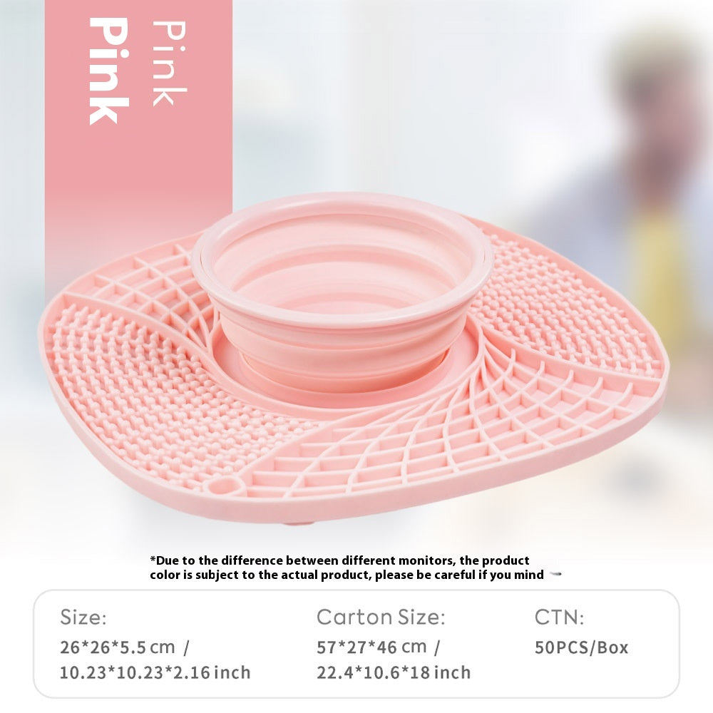 HKM-1088317 Silicone Folding Dog Snack Placemat - Slow Feed Design in Multiple Colors