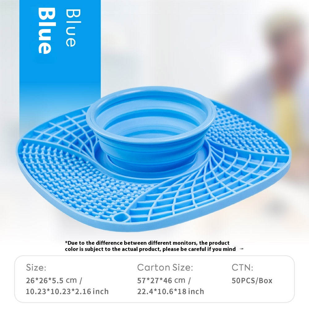 HKM-1088317 Silicone Folding Dog Snack Placemat - Slow Feed Design in Multiple Colors