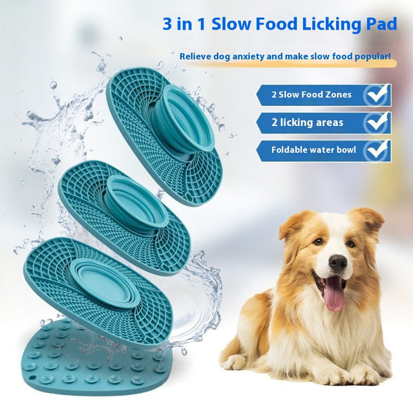 HKM-1088317 Silicone Folding Dog Snack Placemat - Slow Feed Design in Multiple Colors