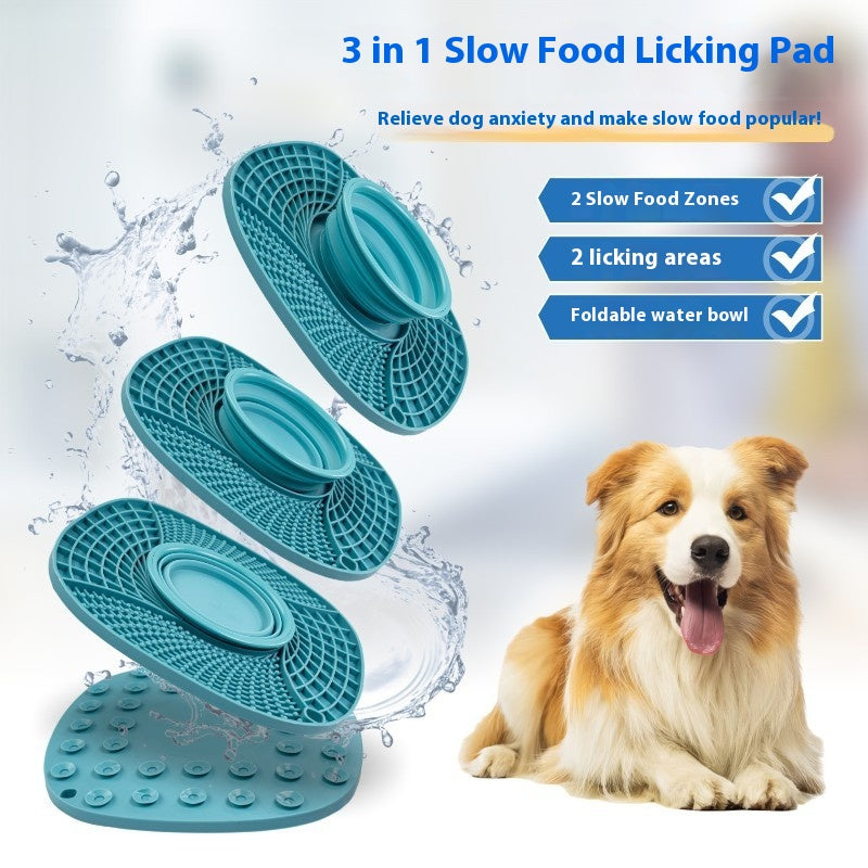 HKM-1088317 Silicone Folding Dog Snack Placemat - Slow Feed Design in Multiple Colors