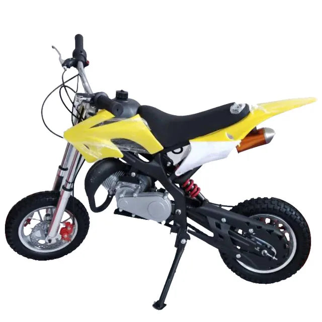 HKM-108883 49cc Kids Mini Dirt Bike with 2-Stroke Engine, 30KM/H Max Speed, Pull Start/Electric Start, Disc Brakes, 8-10 Inch Wheels