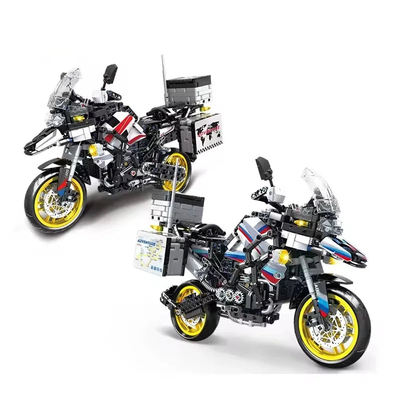 HKM-108947 1/6 Scale Technic Motorcycle Building Block Set - 1424 Pieces, Modern Bricks for Ages 2 and Up