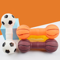 HKM-1089597 Squeaky Football Dumbbell Dog Chew Toy, Non-Toxic PVC, Soft & Fun Design