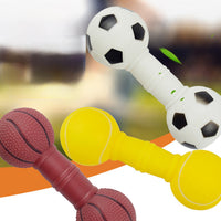 HKM-1089597 Squeaky Football Dumbbell Dog Chew Toy, Non-Toxic PVC, Soft & Fun Design