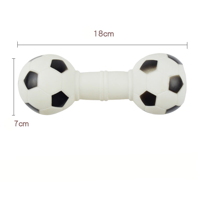 HKM-1089597 Squeaky Football Dumbbell Dog Chew Toy, Non-Toxic PVC, Soft & Fun Design