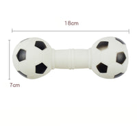 HKM-1089597 Squeaky Football Dumbbell Dog Chew Toy, Non-Toxic PVC, Soft & Fun Design