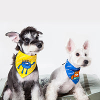 HKM-1089725 Pet Cartoon Print Triangle Scarf for Playful Pets