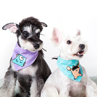 HKM-1089725 Pet Cartoon Print Triangle Scarf for Playful Pets