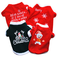 HKM-1090493 Christmas-Themed Polar Fleece Dog Apparel in Red, Green, and Snowman Styles