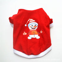 HKM-1090493 Christmas-Themed Polar Fleece Dog Apparel in Red, Green, and Snowman Styles