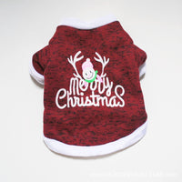 HKM-1090493 Christmas-Themed Polar Fleece Dog Apparel in Red, Green, and Snowman Styles