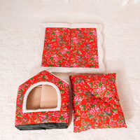 HKM-1092157 Cozy Chinese Style Cat Nest - Warm, Enclosed Cat House for All Seasons, Extra Large Size