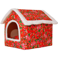 HKM-1092157 Cozy Chinese Style Cat Nest - Warm, Enclosed Cat House for All Seasons, Extra Large Size